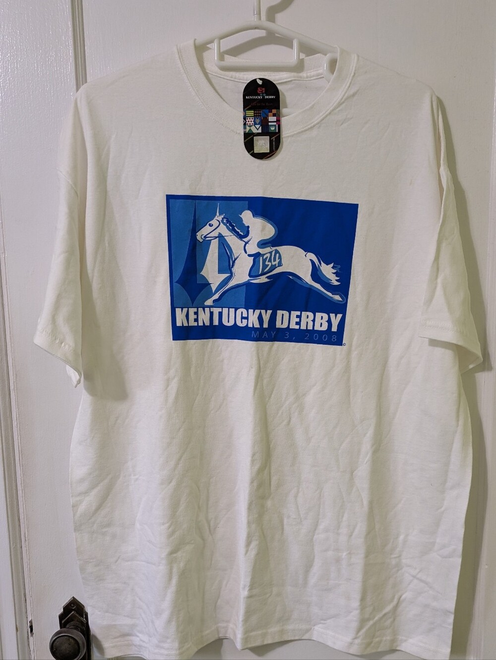 Kentucky Derby 2008 White Graphic Short Sleeve Tee